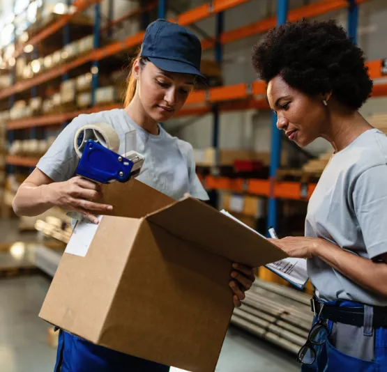 movers packing in storage